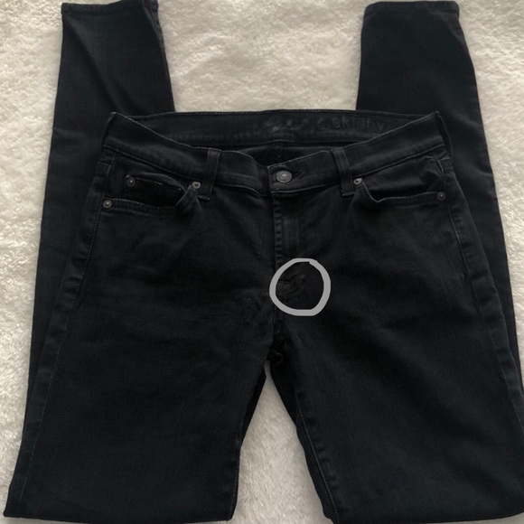 7 For All Mankind Black The Skinny Jeans size 27 - Picture 6 of 8